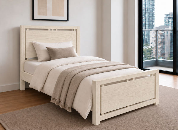 Marham Painted Cream Solid Oak Bed Frame, Single Size