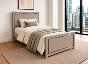 Marham Painted Grey Solid Oak Bed Frame, Single Size