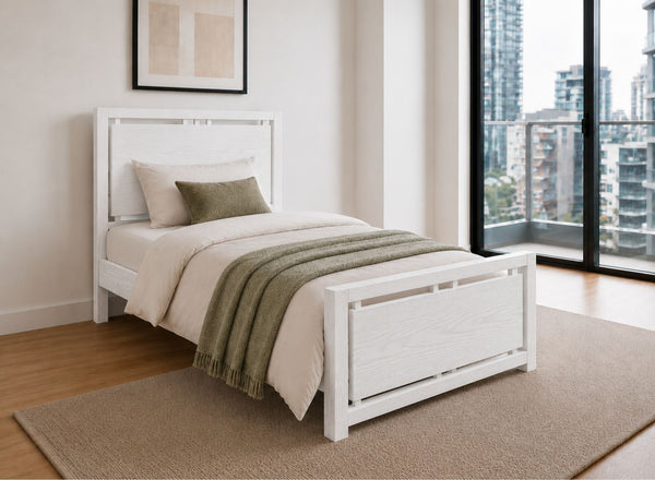 Marham Painted White Solid Oak Bed Frame, Single Size