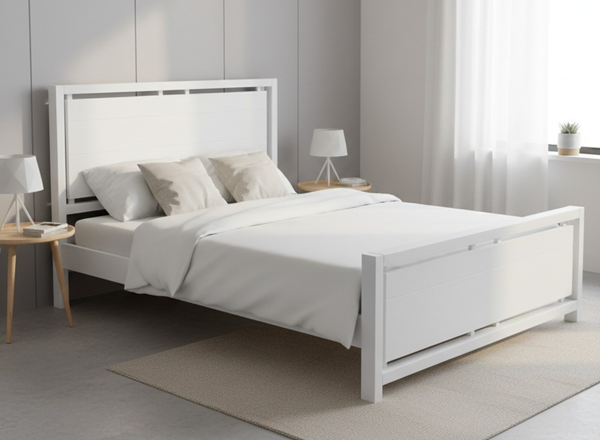 Marham Bed in All White Finish