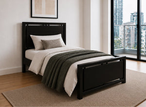 Marham Stained Black Wooden Bed Frame, Single Size