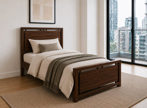 Marham Stained Chocolate Wooden Bed Frame, Single Size