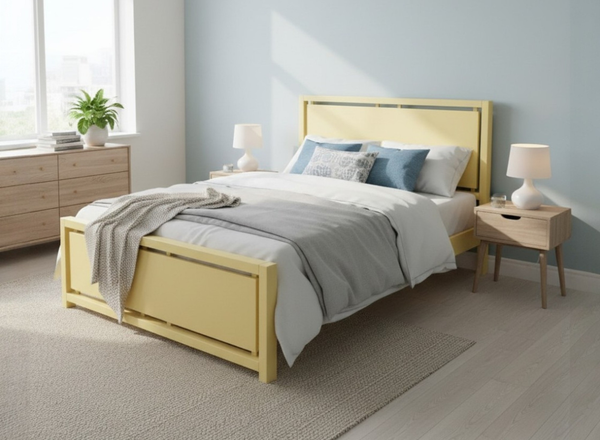 Marham Bed in Dayroom Yellow Finish