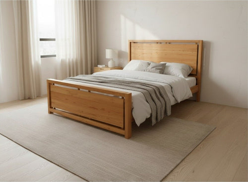 Marham Wooden Bed in Antique Finish