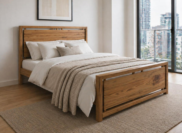 Marham Oak Bed in City Loft Style Bedroom
