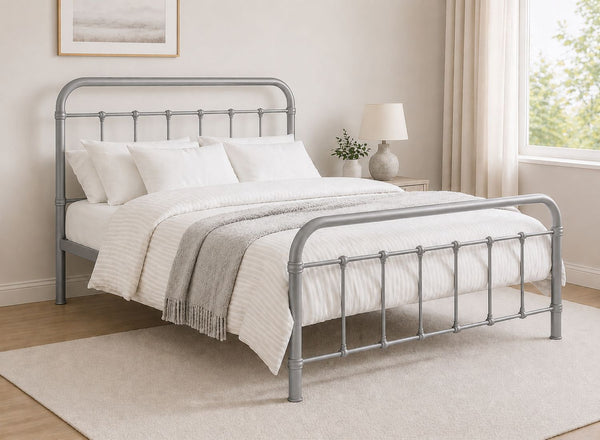 Double Massingham Bed in Silver