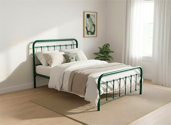 Massingham Bed in Painted Green Finish
