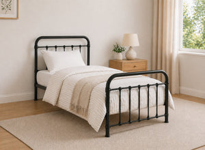 Massingham Bed in Black, Single Size