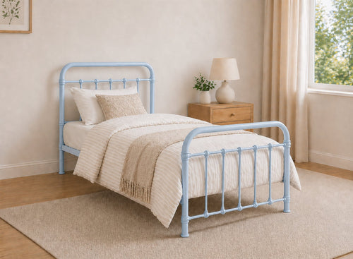 Massingham Bed in Pastel Blue, Single Size