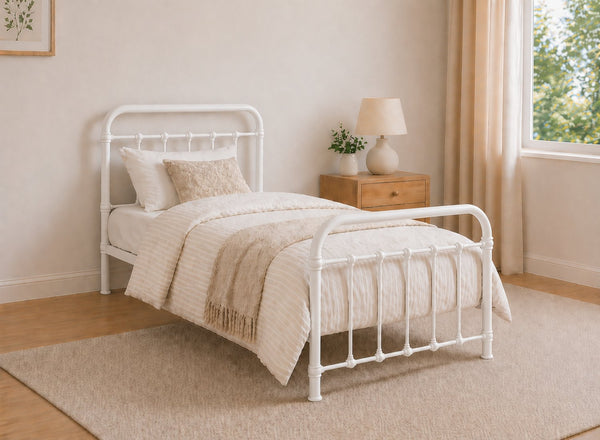 Massingham Bed in White, Single Size