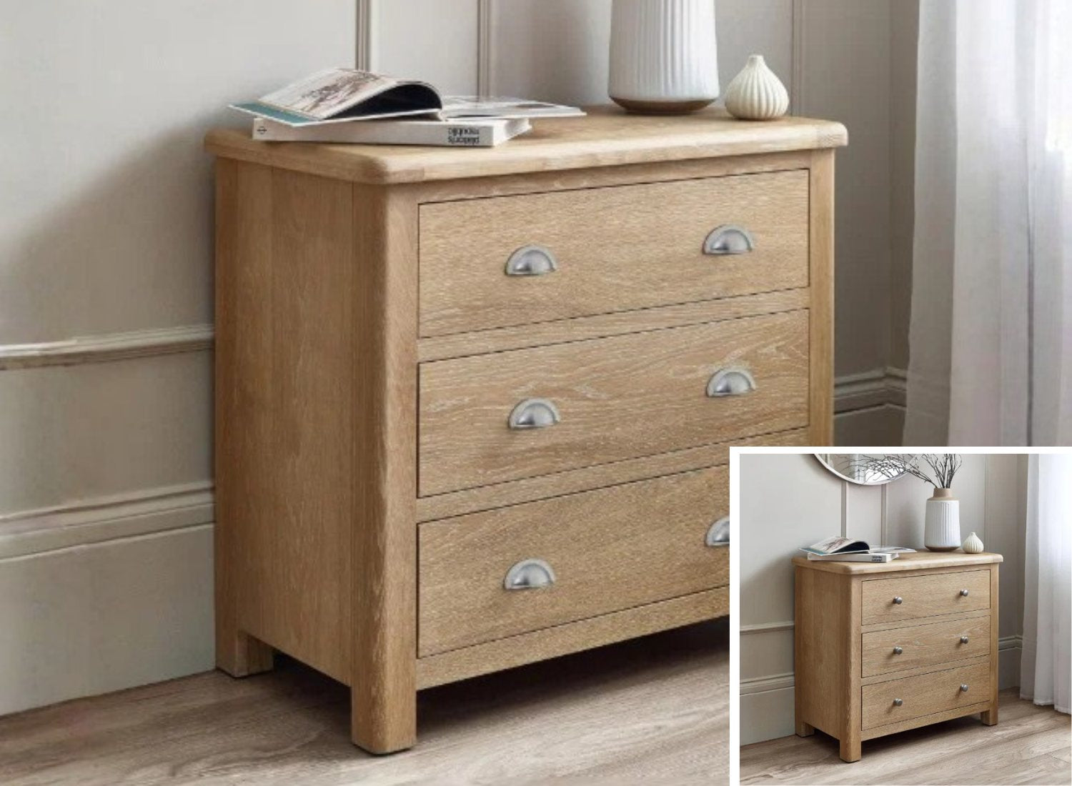 Memphis 3 Drawer Chest with handle option
