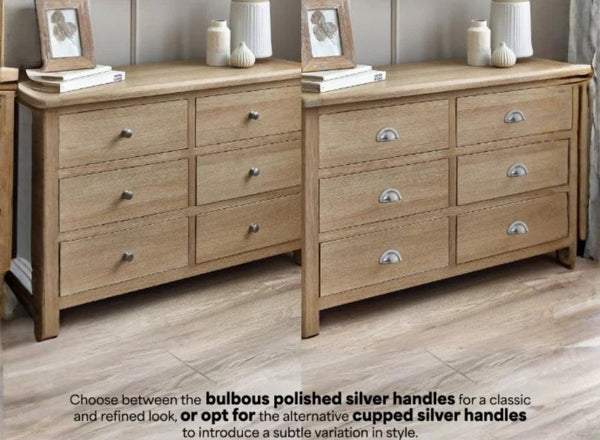 Memphis 6 Drawer Wide Chest with alternative handles