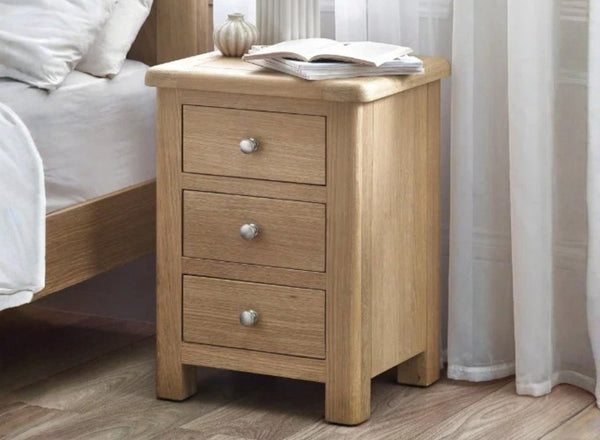 Memphis 3 Drawer Bedside Table 