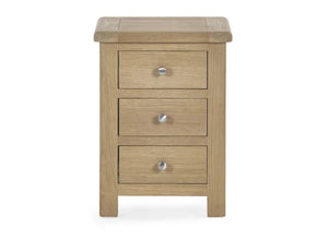Memphis 3 Drawer Bedside Table in limed oak