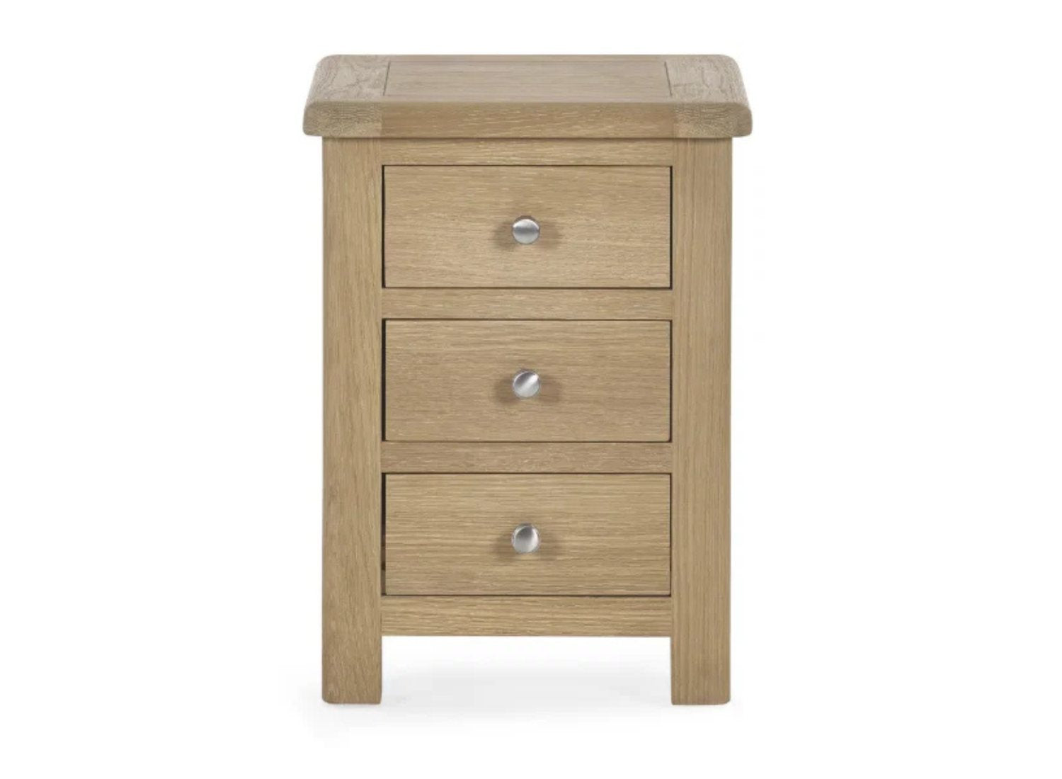 Memphis 3 Drawer Bedside Table in limed oak
