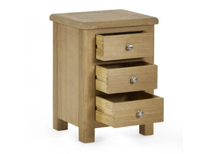 Memphis 3 Drawer Bedside Table open drawers