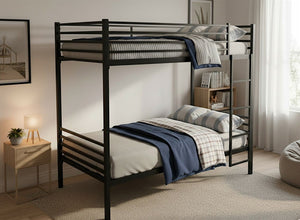 Metal Bunk Bed in Black Finish