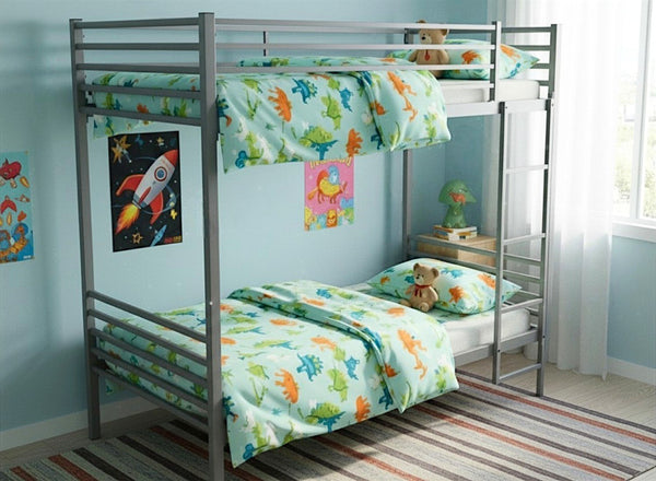 Metal Bunk Bed in Painted Grey Finish