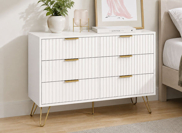 Murano 6 Drawer Chest in White