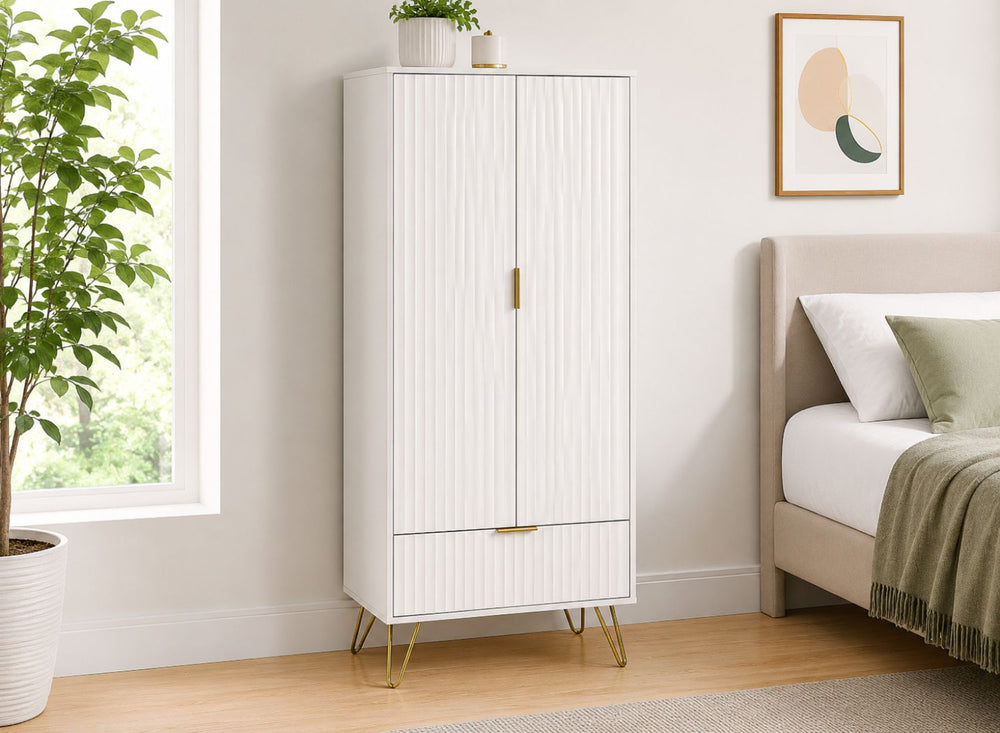 Murano 2 Door Wardrobe in White - Feature Image
