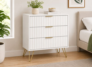 Murano 3 Drawer Chest in White