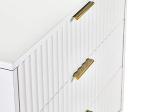 Murano 3 Drawer Chest in White - Close Ups