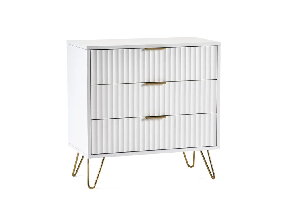 Murano 3 Drawer Chest in White