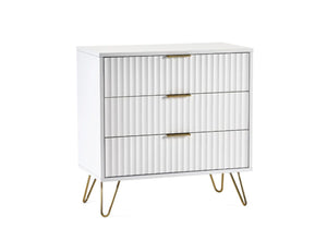 Murano 3 Drawer Chest in White - Plain Background