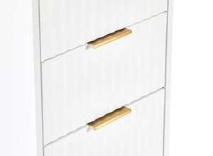 Murano 5 Drawer Tallboy in White - Close Up