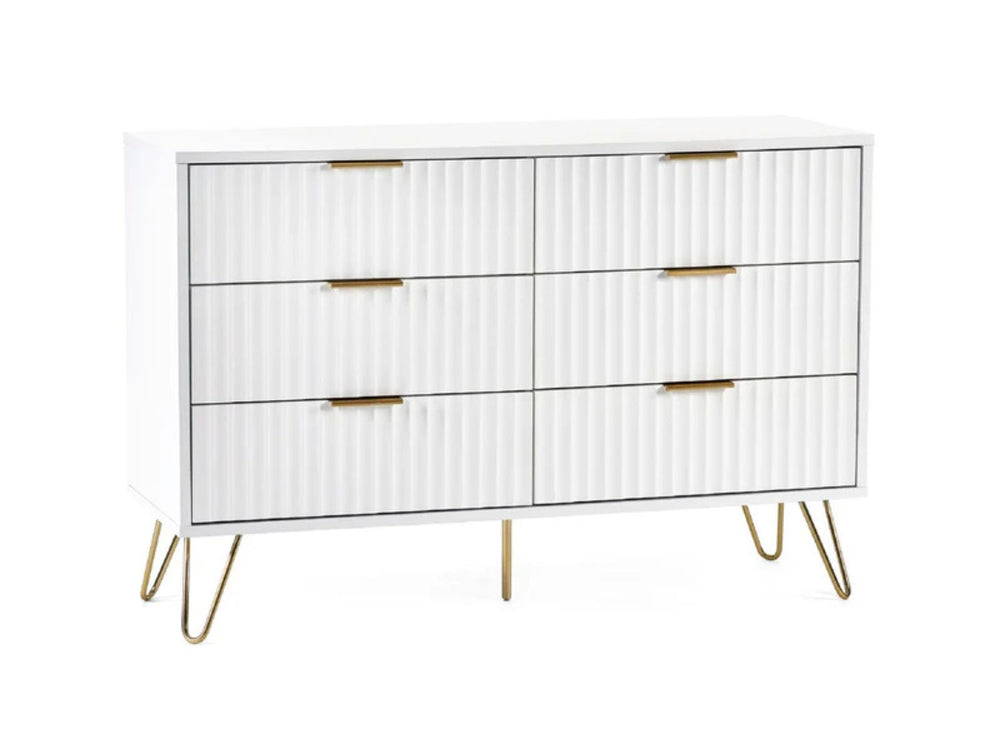Murano 6 Drawer Chest in White