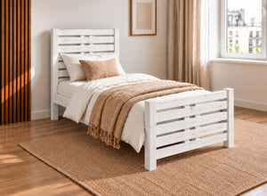 Narford Painted White Solid Oak Bed, Single Size