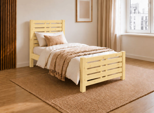Narford Painted Yellow Solid Oak Bed, Single Size