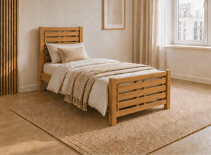 Narford Stained Antique Wooden Bed, Single Size
