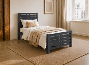 Narford Painted Blue Wooden Bed, Single Size