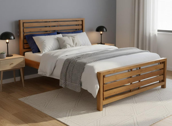 Narford Wooden Bed in Oak