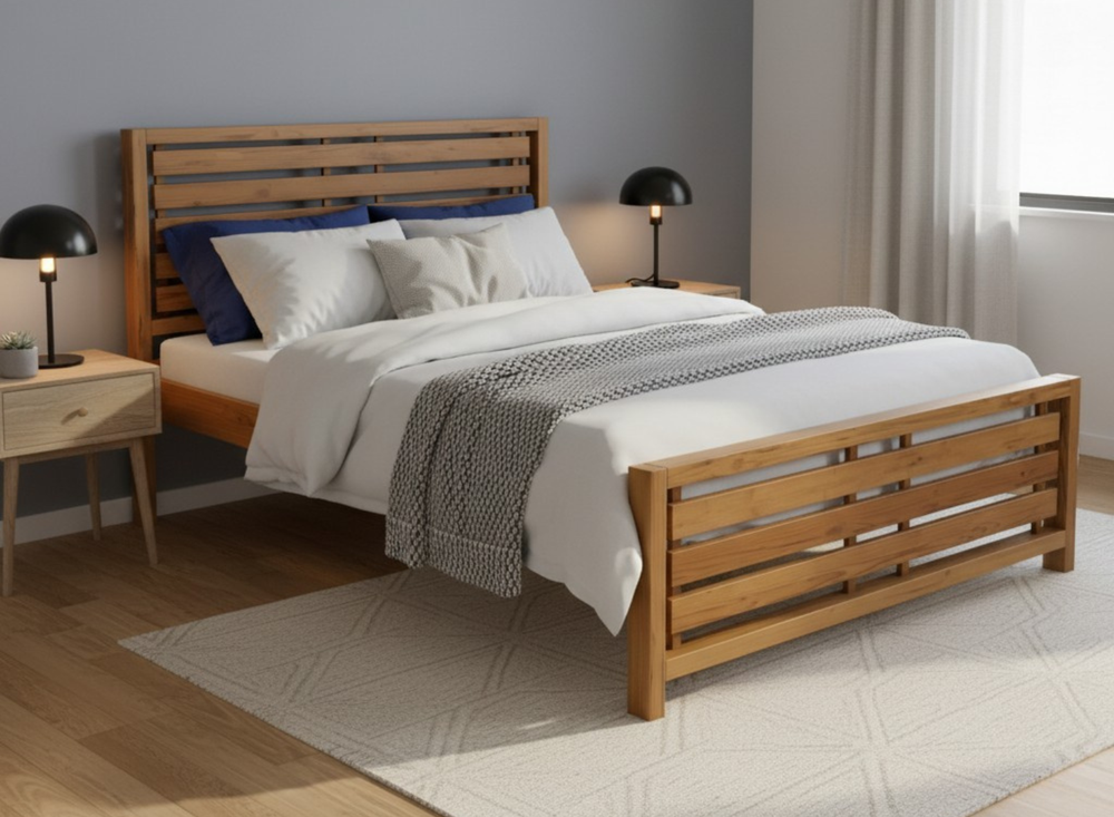 Narford Wooden Bed in Oak