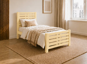 Narford Painted Yellow Wooden Bed, Single Size