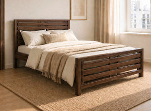 Narford Stained Chocolate Oak Bed in a Scandi High End Style
