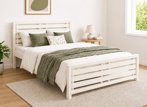 Narford Painted Cream Oak Bed in a Scandi High End Style