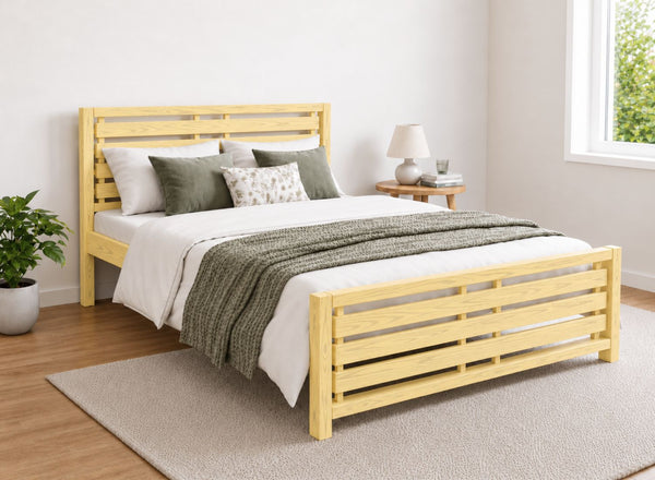 Narford Painted Yellow Oak Bed in a Scandi High End Style