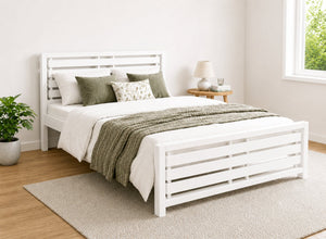 Narford Painted White Oak Bed in a Scandi High End Style