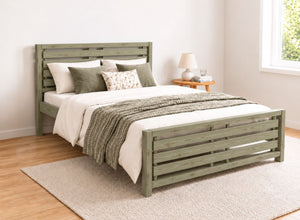 Narford Painted Green Oak Bed in a Scandi High End Style