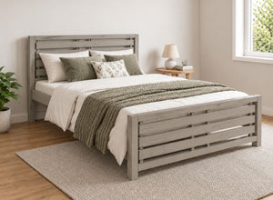 Narford Painted Grey Oak Bed in a Scandi High End Style