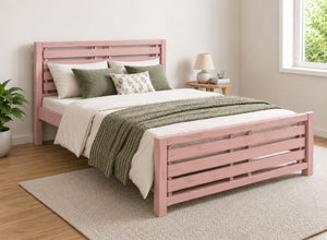 Narford Painted Pink Oak Bed in a Scandi High End Style