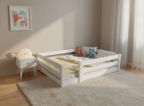 Necton Toddler Floor Bed in All White Finish