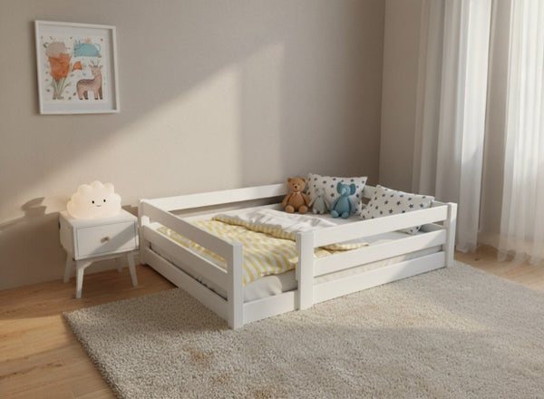 Necton Toddler Floor Bed in All White Finish