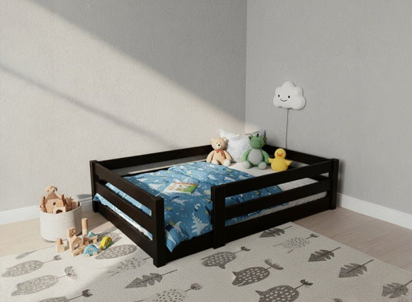 Necton Toddler Floor Bed in Black Ash Finish