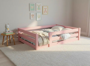 Necton Toddler Floor Bed in Nancy's Blushes Pink Finish