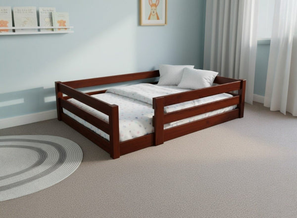 Necton Toddler Floor Bed in Mahogany Finish