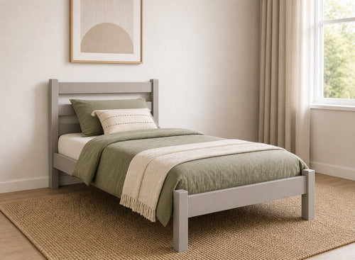 Newport Grey Wooden Bed, Single Size